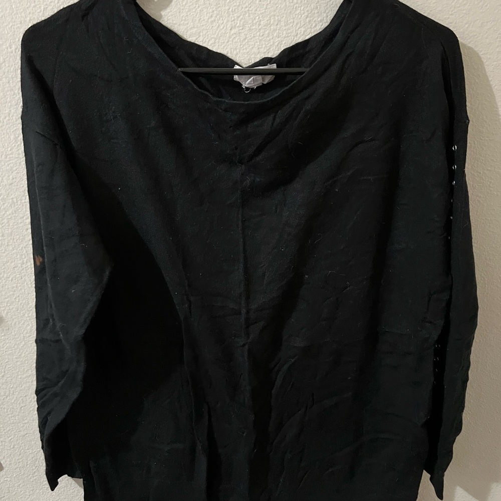 Chic Black Long Sleeve Women's Top
